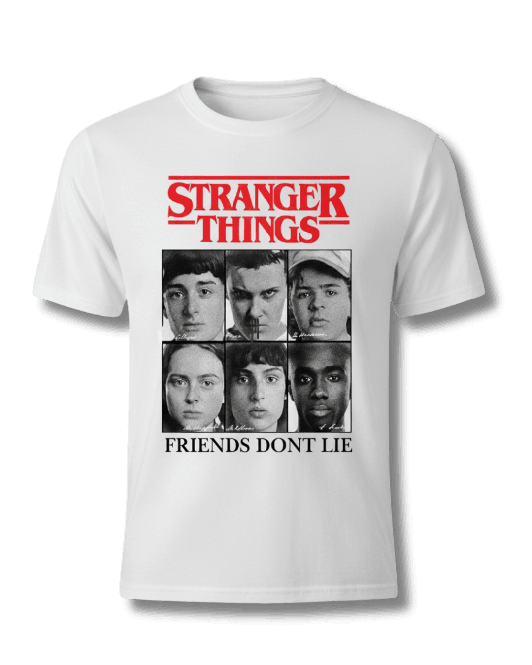 Stranger Things White Half Sleeve Tee
